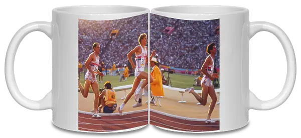 Sebastian Coe leads Steve Cram and Steve Ovett in the 1500m Final at the 1984 Summer Olympics in LA