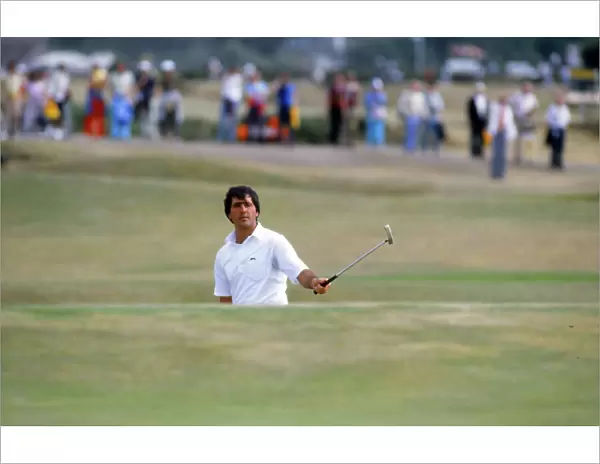 Seve Ballesteros watches his putt from off the green