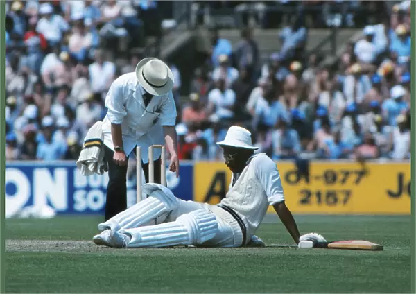 Clive Lloyd recovers after almost being run out - 1979 World Cup Final