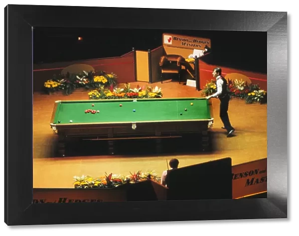 Alex Higgins at the table, 1981 Benson & Hedges Masters Final