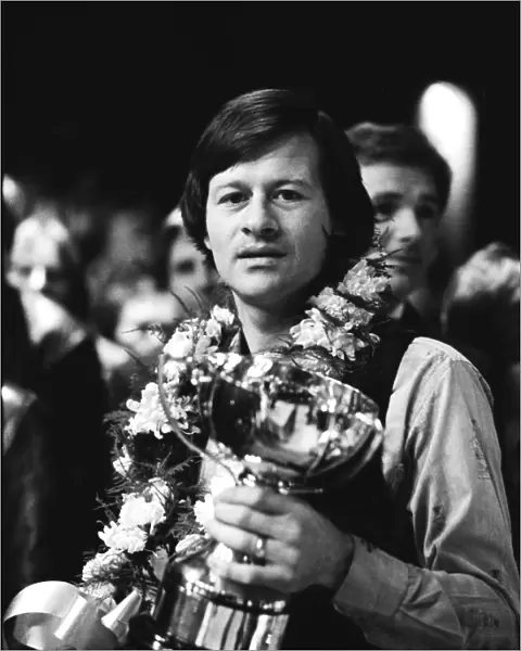 Alex Higgins with the trophy, 1981 Benson & Hedges Masters