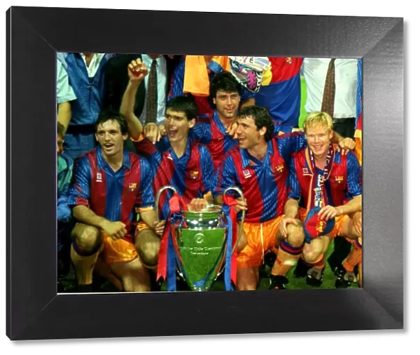 Pep Guardiola of Barcelona with the European Cup in 1992