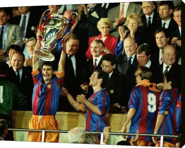 Pep Guardiola lifts the European Cup