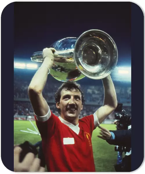 Goalscorer Alan Kennedy celebrates with the 1981 European Cup