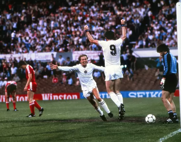 Aston Villas Peter Withe celebrates scoring the only goal in the 1982 European Cup Final
