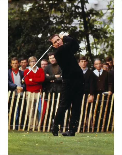 Gary Player tees off during the 1968 World Match Play Championship