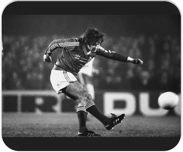 George Best plays the ball while appearing for Ipswich Town in 1979