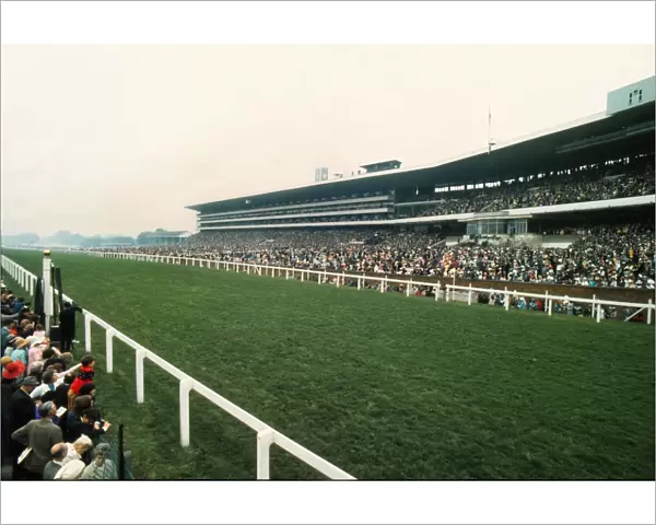 The finishing straight and Grandstand at Ascot, 1973