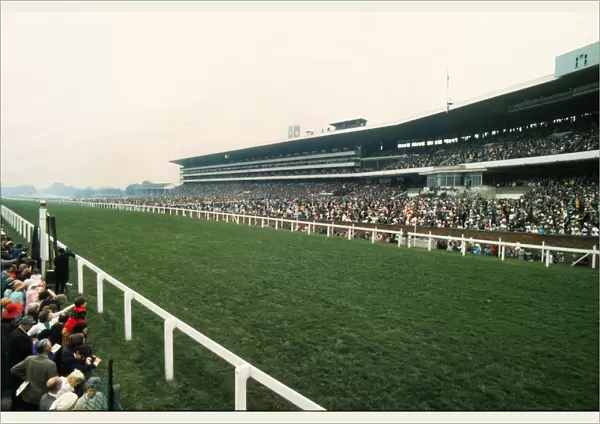 The finishing straight and Grandstand at Ascot, 1973