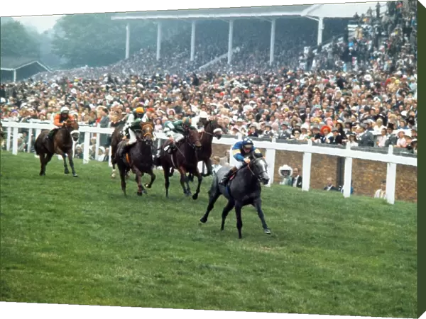 Habat, ridden by Pat Eddery, wins the 1973 Norfolk Stakes