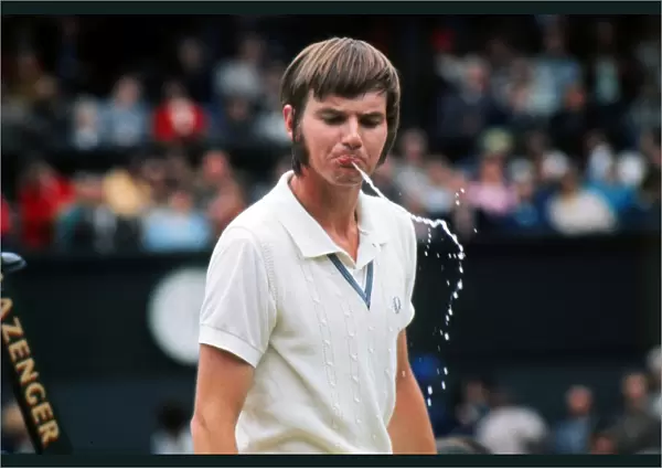 Jimmy Connors spits water in 1972
