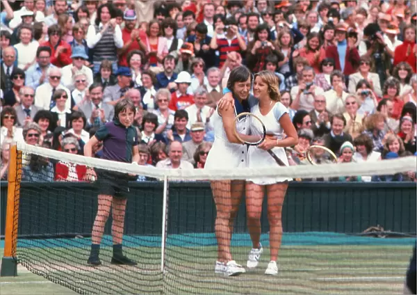 Martina Navratilova is congratulated by opponent Chris Evert after winning the 1978 Wimbledon Singles Final