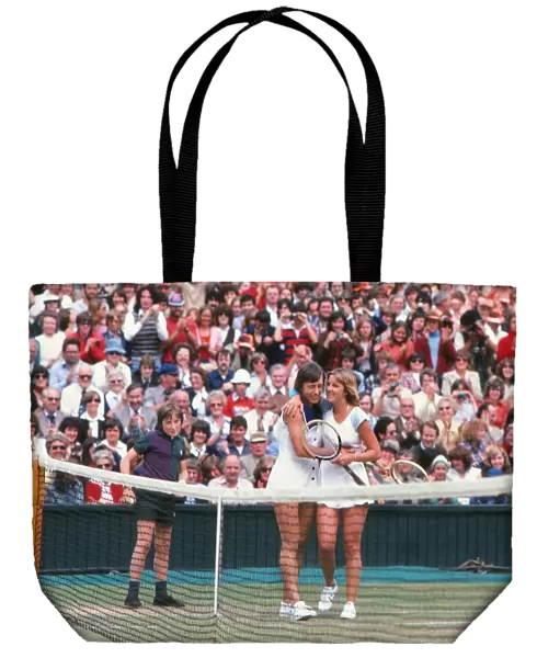 Martina Navratilova is congratulated by opponent Chris Evert after winning the 1978 Wimbledon Singles Final