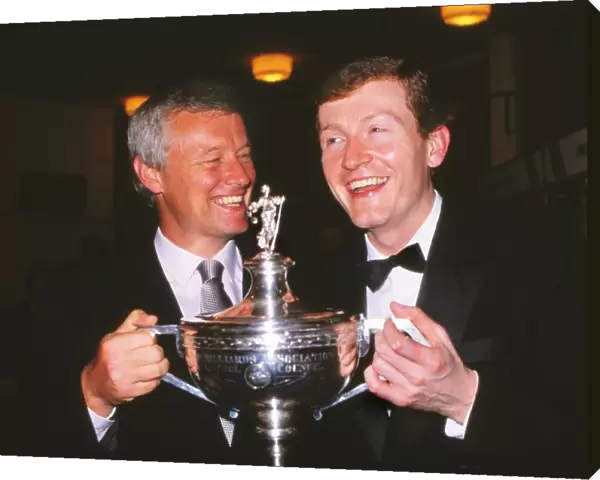 Steve Davis & Barry Hearn The World Snooker Championship Trophy in 1988