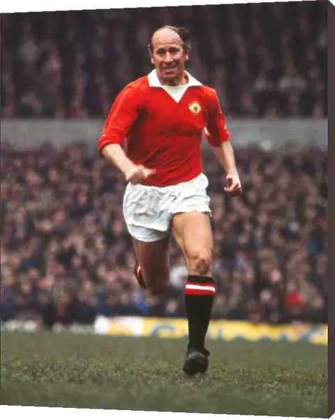 Bobby Charlton playing in his last home game for Manchester United