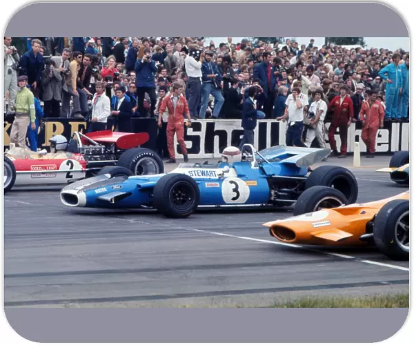 Jackie Stewart on the grid in his Matra-Ford at the start of the 1969 British Grand Prix