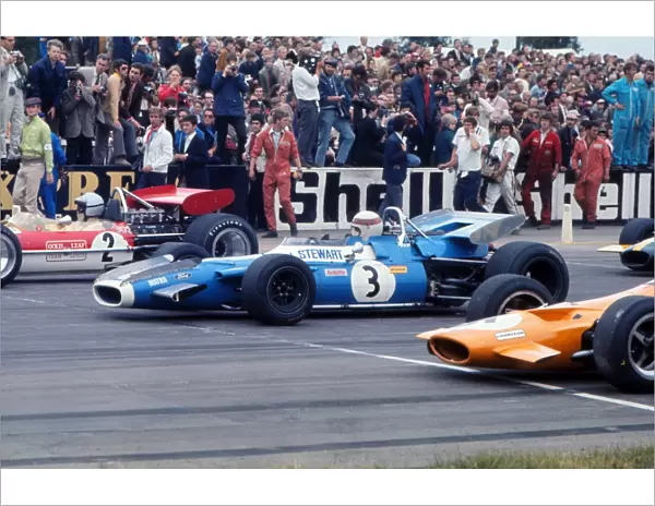 Jackie Stewart on the grid in his Matra-Ford at the start of the 1969 British Grand Prix