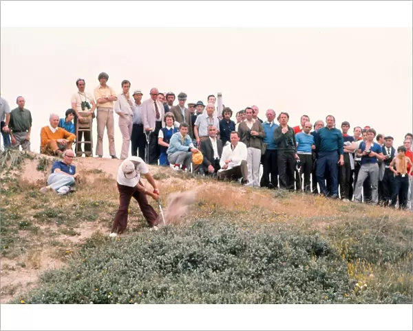 Lee Trevino plays out of the rough at the 17th hole on the final round of the 1971 Open
