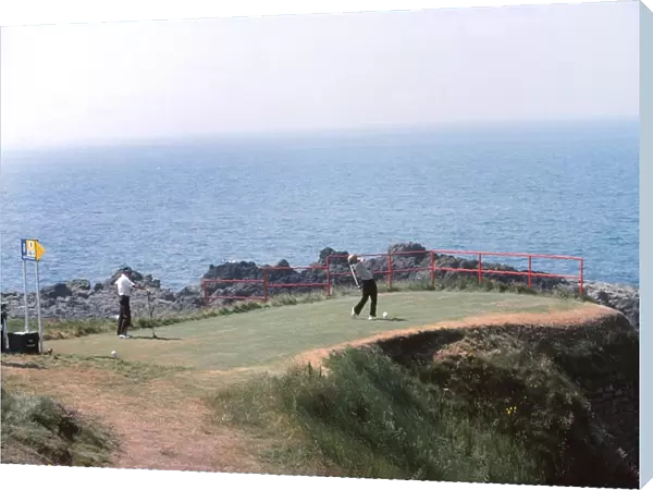 The ninth tee on the final day at the 1977 Open