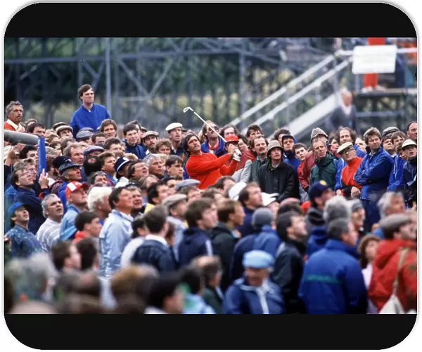 The crowd surround Seve Ballesteros at the 1988 Open Championship