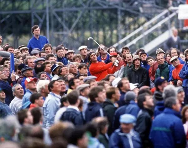 The crowd surround Seve Ballesteros at the 1988 Open Championship