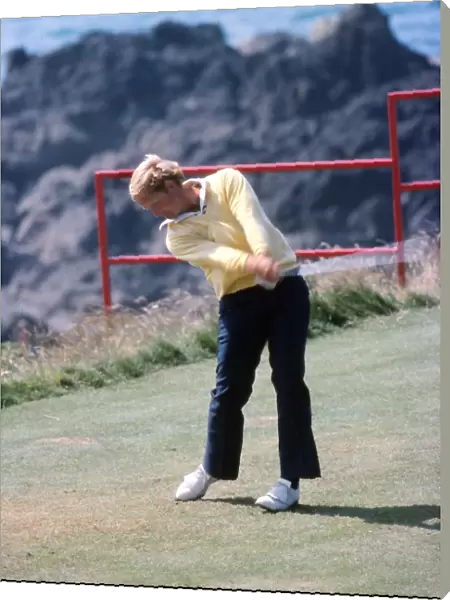 Jack Nicklaus tees off during the final round of the 1977 Open