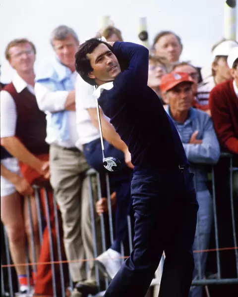 Seve Ballesteros drives during the 1984 Open at St Andrews