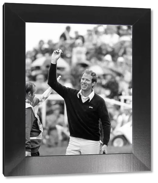 Tom Weiskopf celebrates winning the 1973 Open Championship