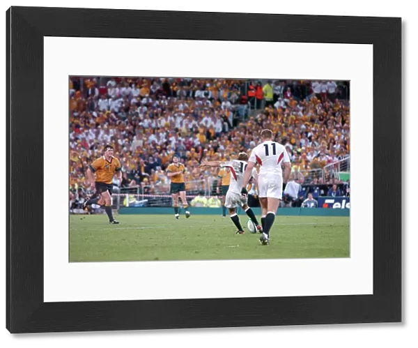 Jonny Wilkinson strikes the World Cup-winning drop goal