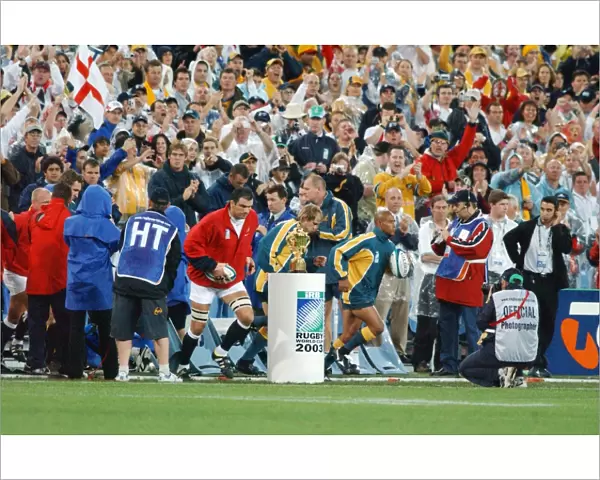 The two captains lead the teams out for the 2003 World Cup Final
