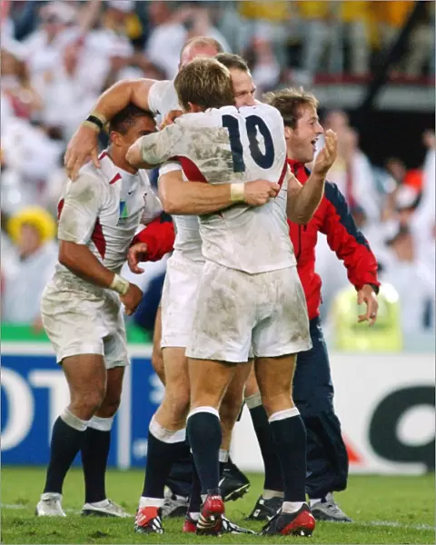England players celebrate after the final whistle of the 2003 World Cup Final