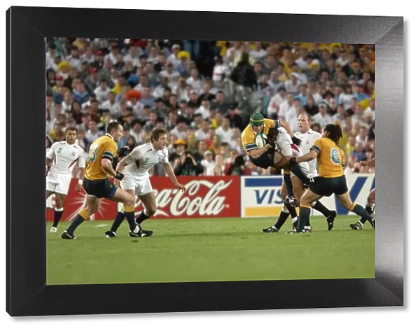 Jonny Wilkinson puts in a huge tackle during the 2003 World Cup Final