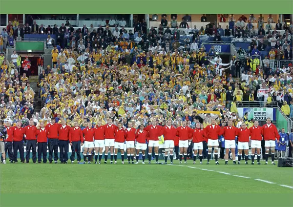The England team line up before kick-off of the 2003 World Cup Final