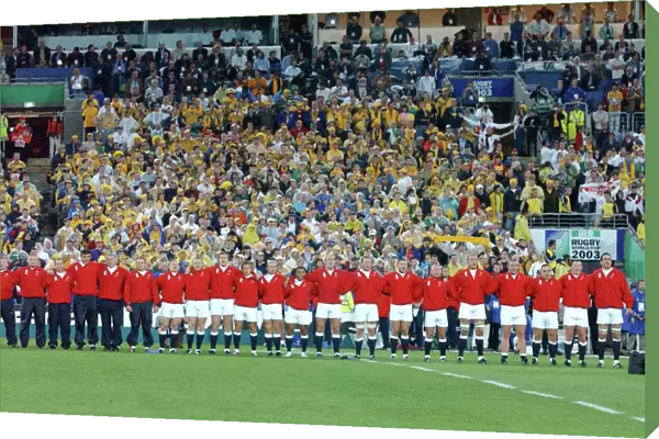The England team line up before kick-off of the 2003 World Cup Final