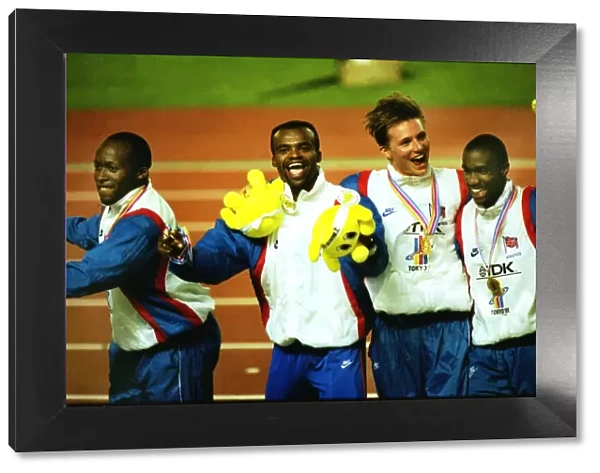 The victorious 1991 World Championship 4x400m relay team