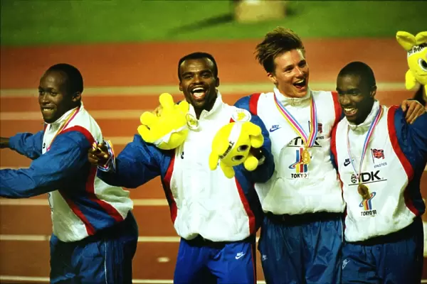 The victorious 1991 World Championship 4x400m relay team