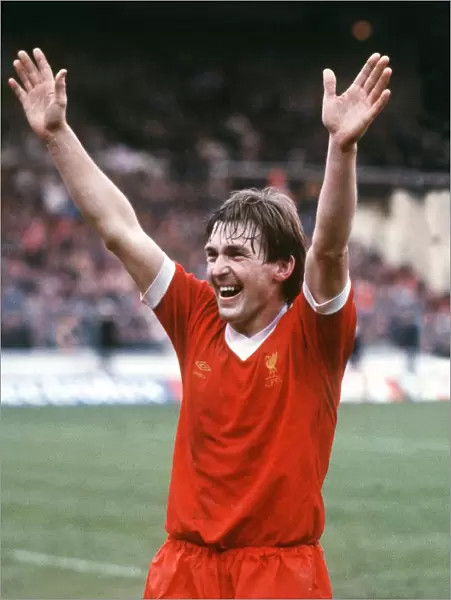 Kenny Dalglish celebrates winning the 1982 League Cup