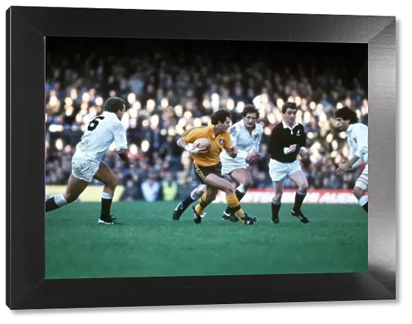 David Campese makes a break against England in 1984
