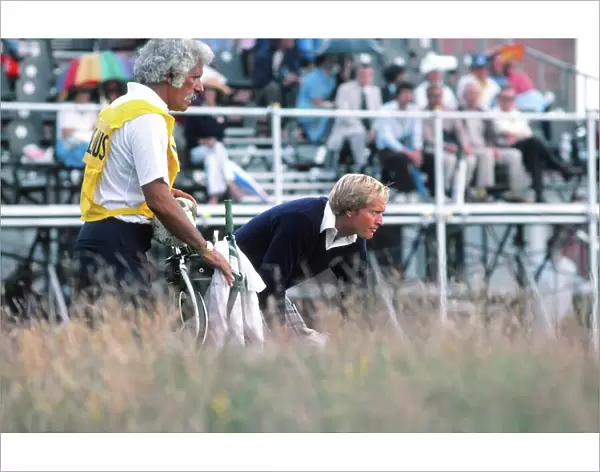 Jack Nicklaus and his caddy at the 1977 Open