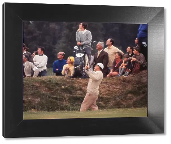 Dai Rees hits from a bunker at the 1969 NoW Matchplay
