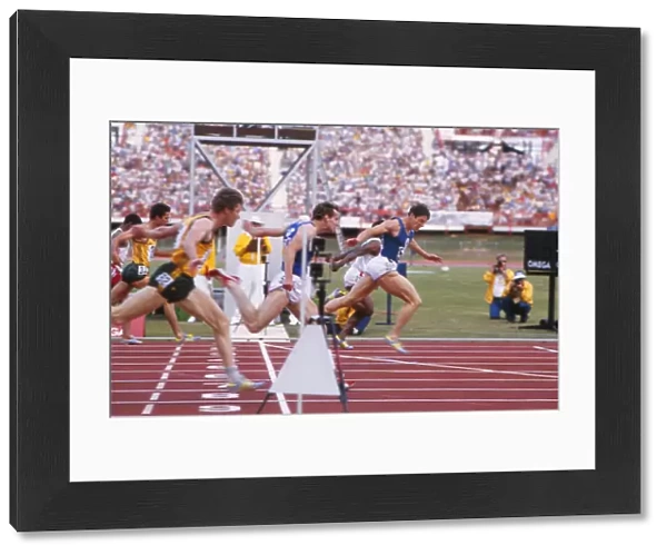 Allan Wells and Mike McFarlane dead heat in the 1982 Commonwealth Games 200m Final