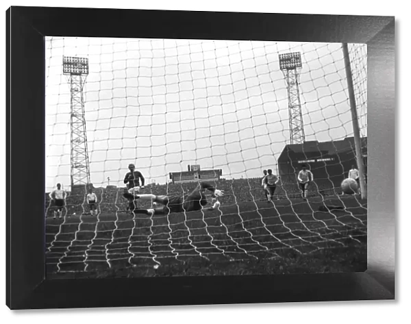 Denis Law scores a penalty at Old Trafford in 1969