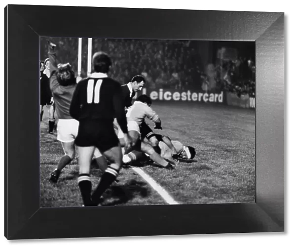 Midlands no. 8 Godber Robbins scores against the All Blacks in 1983