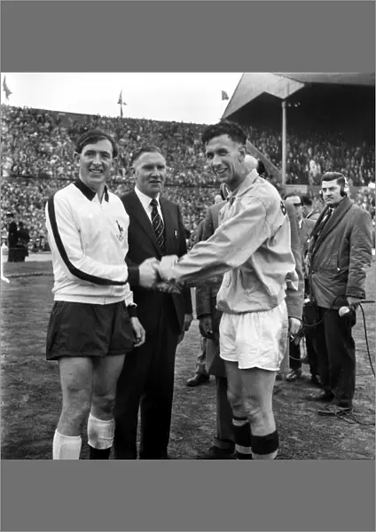 The two captains shake hands at the 1962 FA Cup Final
