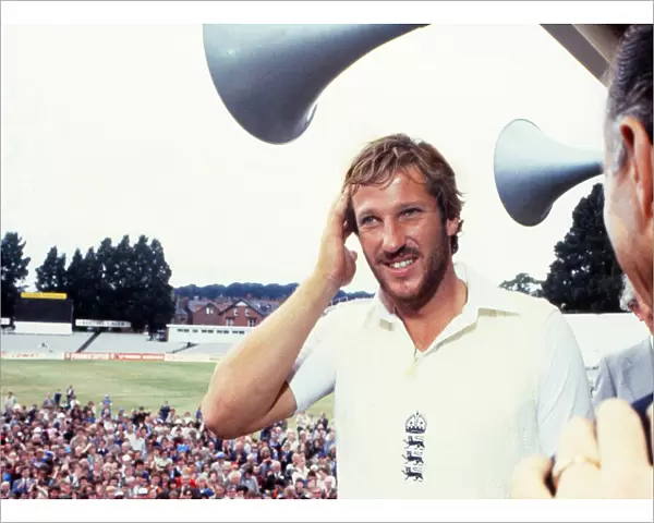 Ian Botham on the Headingley balcony after Englands remarkable victory in 1981