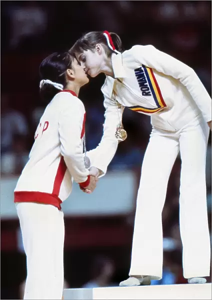Nadia Comaneci & Nellie Kim at the 1976 Montreal Olympics