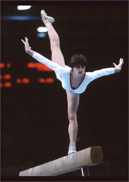 Nadia Comaneci at the 1980 Moscow Olympics