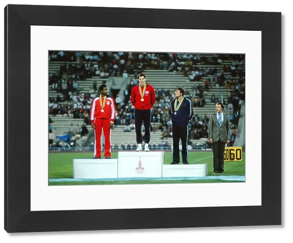The 100m podium at the 1980 Moscow Olympics