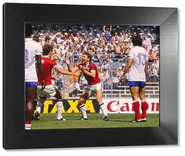 Bryan Robson celebrates his first minute goal against France at the 1982 World Cup