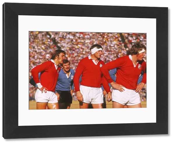 British Lions Roger Uttley, Willie John McBride and Gordon Brown
